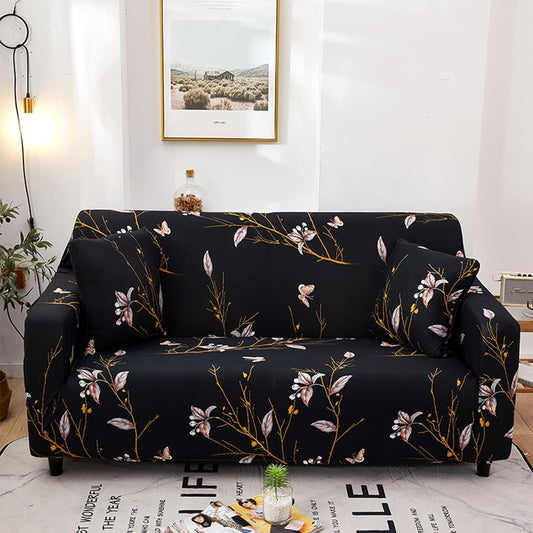 KrsnaDecor Exclusive Stretchable Sofa Cover - Black Orchid